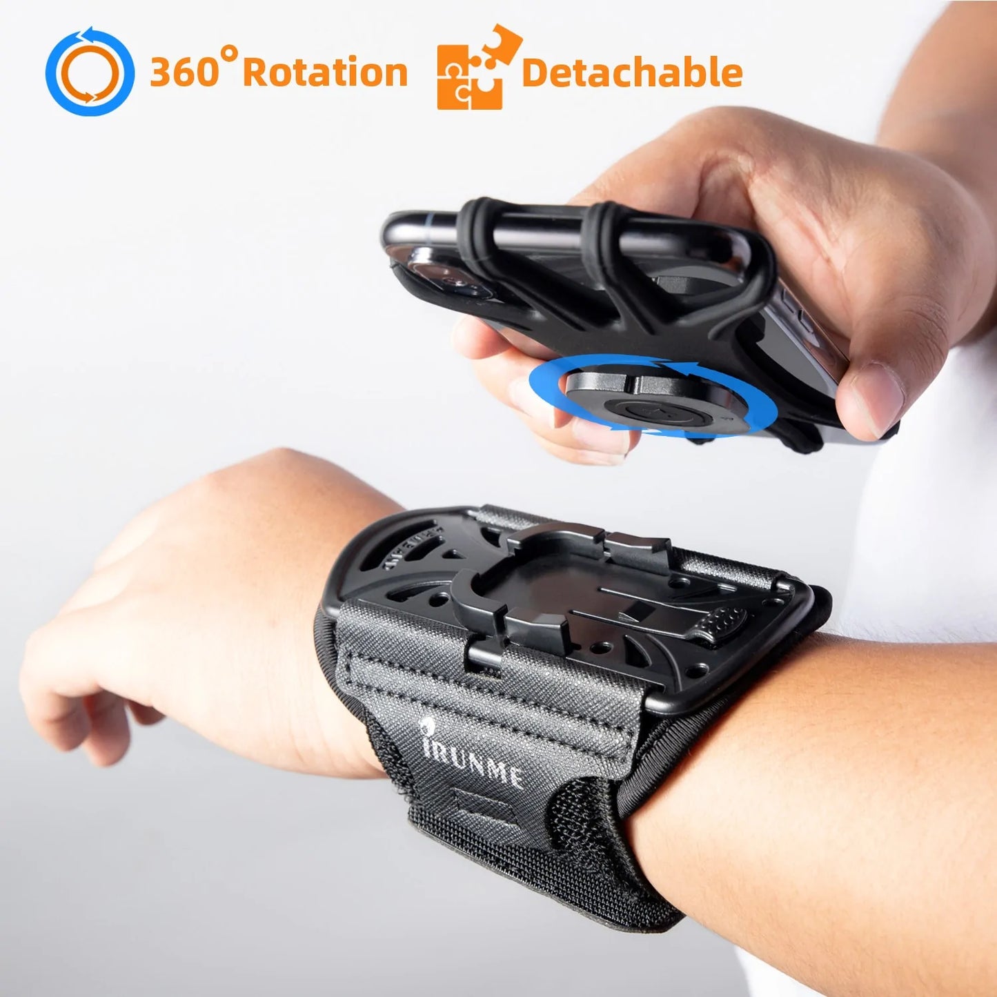 Removable Rotating Sports Phone Wristband Arm Bag